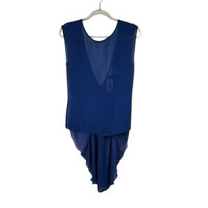 Poetry‎ Clothing Chic Blue Blouse with Flowing Design M